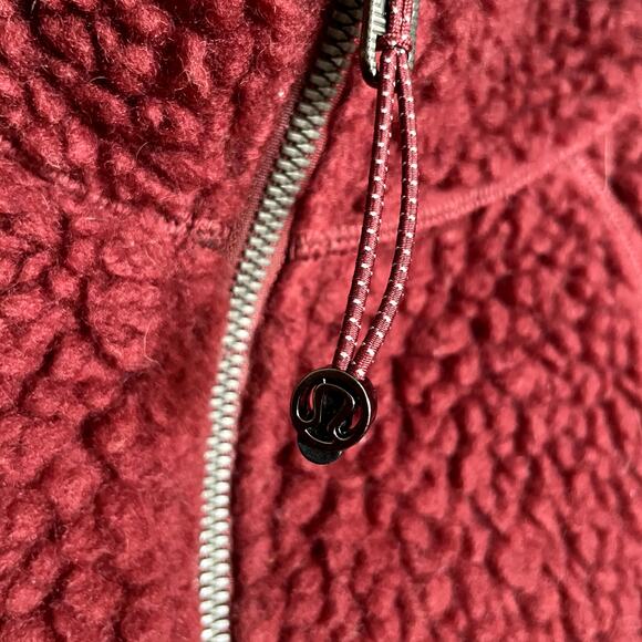 Lululemon Scuba Oversized Sherpa 1/2 Zip Savannah Burgundy Wine Size XS/Small - Picture 10 of 12